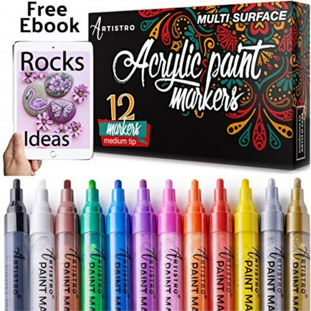 Acrylic Paint Pens Rock Painting Kit Glass Wood Ceramic Fabric Canvas Stones New Acrylic Paint Pens Rock Painting Kit Glass Wood Ceramic Fabric Canvas Stones New